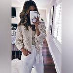 Chicwish Womens soft heart shaped balls Thick open Cardigan Sweater ivory cream Photo 2