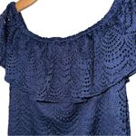 Lilly Pulitzer  Women’s Size XS True Navy La Fortuna Off the Shoulder Blouse Top Photo 3
