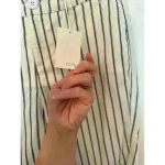 Ecru  white/navy ticking stripe‎ knee length shorts NWT size 2 Photo 2