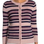 Halogen Nordstrom Stripe Crewneck Cardigan Sweater M Photo 1