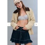 Anthropologie Pilcro Sporty Tiered Denim Mini Skirt Size Large Blue Photo 1