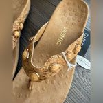 Vionic  Eve ll Jeweled Cork Sandals Orthotic Comfort Thong Flip Flops Tan Size 10 Photo 1