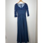 Marsoni By Colors Peacock Blue Lace Appliqué Evening Gown Size 4 Formal M237 Photo 4