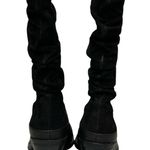 Womens Markon Danielle Black Leather Seude Slouchy Scrunched Round Toe Boots 6.5 Photo 3