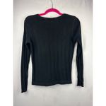 Rafaello Jeans Small Black Ribbed Long Sleeve Top Photo 3