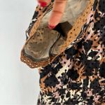 Pano Floral Print Flocked Velvet Eyelet Lace Trim Surplice Tiered Midi Dress Black Size 18 Photo 13