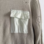 SER.O.YA | Sage Green Devin Distressed Sweater Dress Mini Chest Flap Pocket | XS Photo 4