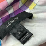 J.Crew Tie Bow Neck Mulitcolor Rainbow Gingham Print Shift Dress Size 6 S Small Photo 8