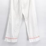 Vintage Cotton High Waisted White Wide Leg Cropped Capri Summer Pants Photo 3