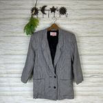 VTG vintage lightweight rayon houndstooth oversized academia classic blazer Black Size 8 Photo 1