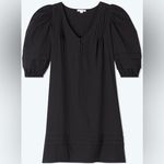 Summersalt Cotton Pintuck Oversized Puff Sleeve Mini Dress Sea Urchin Black Sz S Photo 1