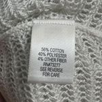 Apt. 9  Sweater Womens Small Ivory Asymmetrical Hem Open Knit Tunic Top Metallic Photo 4