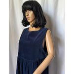 Laura Ashley Vintage Y2k navy pinafore overall jumper velvet midi dress 10 Photo 10