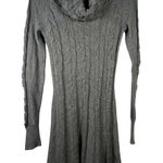 Athleta Womens Gray Cable Knit Cowl Neck Sweater Dress Long Sleeve Size Small Photo 0