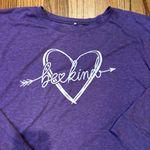Purple 'Be‎ Kind' Women's lightweight Sweatshirt pockets size 3XL Photo 2
