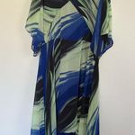 City Chic NWT Irene Dress in Citrus Wave Print Blue Green Large 20 Photo 1