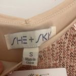 Rose Gold All Over Sequin Mini Dress Spaghetti Straps Size Small NWT Pink Photo 6