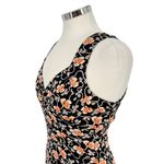 Free People  Floral Print Sweetheart Sleeveless Jersey Dress Black Size Medium Photo 3