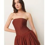 Reformation NWT Rosy Dress in Rusty Red Size 6 Wedding Guest Black Tie Photo 2