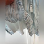 BCBGeneration  NWOT Variegated Striped Blue & White‎ High Waisted Shorts Size L Photo 10