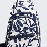 Navy and White Leaf Print Sling Bag. 11.8 x 6.6 x 4.3”. NWT Blue Photo 0