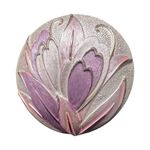 Post Modern Pastel Flower Dome Brooch & Clip In Floral Earrings Jewelry Set Gold Photo 1