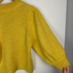 Urban Outfitters Puff Sleeve Sweater Sz Medium Yellow Fuzzy Knit Photo 11