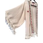 Cowgirl Legend open front Kimono with embroidery and fringe XL cottagecore White Photo 2