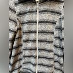 Faded Glory  Womans Gray Striped Lightweight Full Zipper Fall Jacket Size Large Photo 7