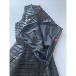 Saks 5th Avenue Red Saks Fifth Ave Black Leather Stripe Mesh Panel Sleeveless Fit‎ Flare Dress S Photo 4