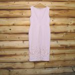 Mac Duggal 11853 Pink Crepe Sleeveless Midi Dress With Flower Beading Photo 11