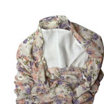 Hello Molly XS Floral Mini Deep V Dress Long Sleeve Ruched Bodycon Party Photo 5