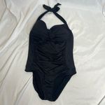 Liz Claiborne 69  One Piece Black Bathing Suit Halter Size 12 Photo 1