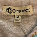 Democracy  Beige Embroidered Floral Trim Top Womens Size Medium Boho Photo 1