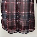 Charlotte Russe Plaid Button Up Tunic Shirt 90s Grunge Sheer Top Size Small Photo 8
