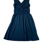 Lilla P black jersey ruched waist sleeveless faux wrap dress M Size M Photo 0