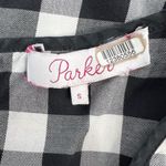 Parker  Size S Printed Dayton Top Embroidered Floral Black White Check Women’s Photo 9