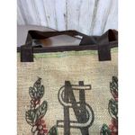 Vintage Woven Burlap Tote‎ Bag Photo 7
