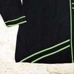 Exclusively Misook Cardigan Womens Plus 3X Black Lime Green Trim Open Front VTG Photo 6