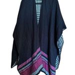 Woolrich  Poncho Womens One Size Multicolor Boho Reversible Open Sweater Topper Photo 0