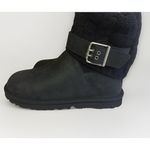 UGG  Australia 10 Cassidee Short Suede Leather Knit Black Sheepskin Boot 1007690 Photo 2