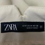 ZARA  Women's Beige Khaki Chino Pleated High Rise Trousers Dress Pants Size M Photo 3