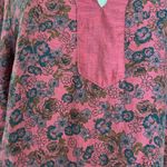 Cut loose floral 3/4 sleeve tunic dress Pink Size L Photo 14