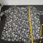 Loft Womens Floral Tie Neck Ruffle Shoulder Balloon Sleeve Blouse Top Size Large Photo 9