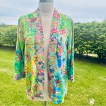 John Mark  Colorful Floral Embroidered Kimono Petite Jacket Photo 3