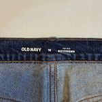 Old Navy Mid Rise Boyfriend Jeans Distressed Frayed Hem Dark Wash Size 18 Photo 5