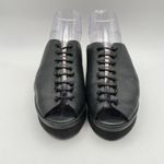 L'amour des Pieds Women's US Size 9 M Arienne Black Leather Wedge Slides Shoes Photo 2