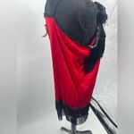 Vintage in cement, red and black fringe,‎ nightgown size medium Photo 3