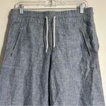 Athleta Cabo Linen Wide Leg Pants in Blue Size 4 Photo 3