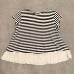 Altar'd State Women’s Small Navy and White Striped Tee Short Sleeve Photo 0